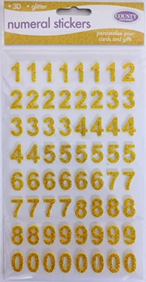 (image for) COUNTY GOLD NUMERICAL STICKERS