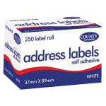 (image for) COUNTY ADDRESS LABEL 250S - 37X89MM