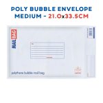 (image for) COUNTY POLY BUBBLE MAIL BAG WHITE - MEDIUM 21X33CM