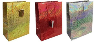 (image for) COUNTY GIFT BAG HOLOGRAPHIC ASSORTED - LARGE
