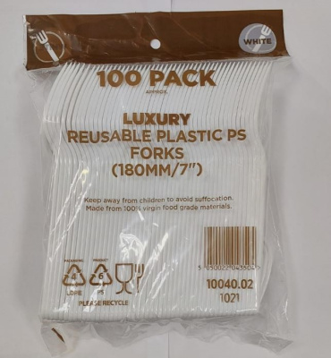 (image for) HP LUX WHITE PLASTIC FORK - 100S