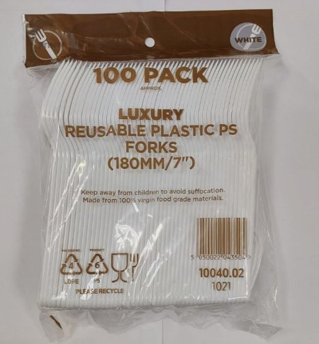 (image for) HP LUX WHITE PLASTIC FORK - 100S