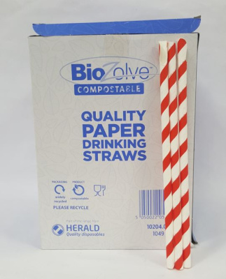 (image for) SLUSH PAPER STRAW RED STRIPE
