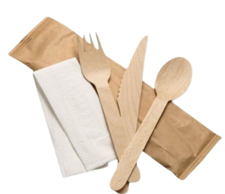 (image for) HP BIRCHWOOD 4IN1 FORK/KNIFE/DESSERT SPOON/2 PLY NAPKIN - STD