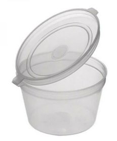 (image for) LONDON LIDS LTD LLL PLASTIC SAUCE CUP HINGED LID 4OZ