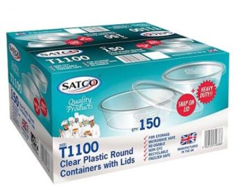 (image for) SATCO CONT+LID ROUND CLR T1100