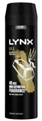 (image for) LYNX DEODORANT BODY SPRAY GOLD PM3.99 - 200ML