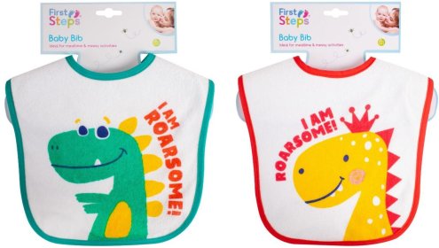 (image for) FIRST STEP BABY BIB DINOSAUR