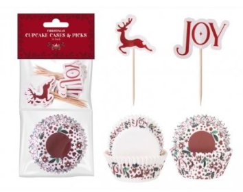 (image for) XMAS CUPCAKE CASES+PICK RED
