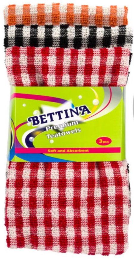 (image for) BETTINA PREMIUM COTTON TEA TOWELS-3PC
