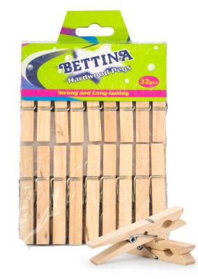 (image for) BETTINA HARD WOOD PEGS-32PC