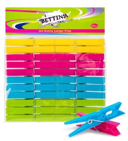 (image for) BETTINA JUMBO PLASTIC PEGS-22PC