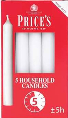 (image for) PRI HOUSEHOLD CANDLE WHITE 5HR