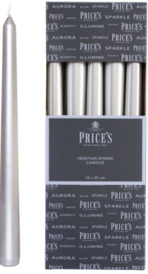 (image for) PRI DINNER CANDLE SILVER 25CM