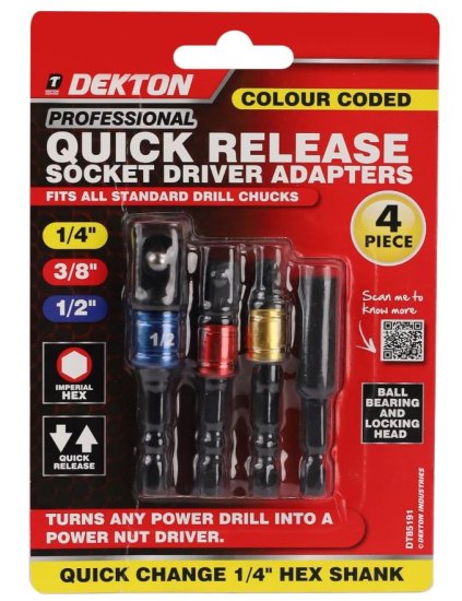 (image for) DEKTON SOCKET DRIVER ADAPTERS - 4S