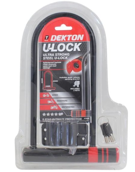 (image for) DEKTON U-LOCK STEEL WITH 2 KEYS - 235MM