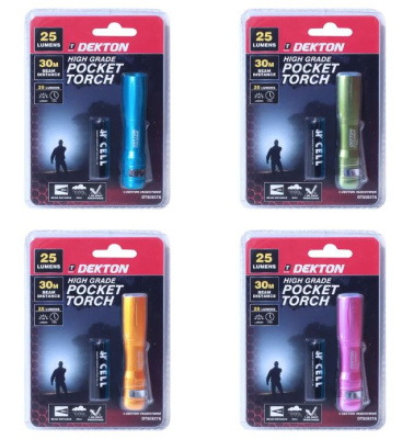 (image for) DEKTON STEAL FLASHLIGHT TORCH WITH BATTERIES - 25LUMENS