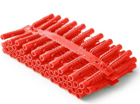 (image for) MAXIFIX 100PC RED PLASTIC WALL PLUGS - STD