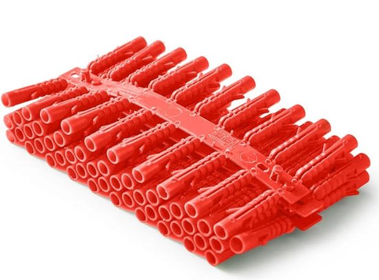 (image for) MAXIFIX 100PC RED PLASTIC WALL PLUGS - STD