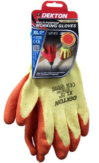 (image for) DEKTON MULTI-PURPOSE LATEX COATED WORKING GLOVES - 9L