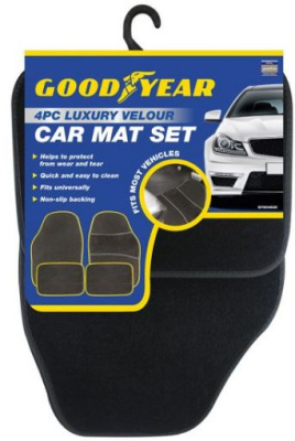 (image for) GOODYEAR LUXURY CARPET CAR MAT SET - 4S