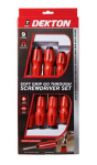 (image for) DEKTON SOFT GRIP GO THROUGH SCREWDRIVER SET - 9PC