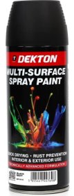 (image for) DEKTON MULTI-SURFACE SPRAY PAINT BLACK MATT - BLACK