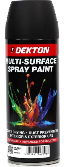(image for) DEKTON MULTI-SURFACE SPRAY PAINT BLACK MATT - BLACK