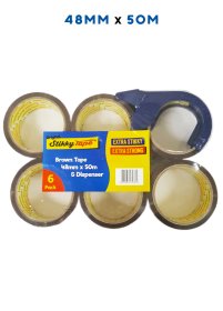 (image for) STIKKY BROWN TAPE +DISPENS 50M