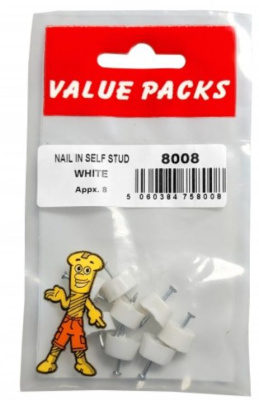 (image for) FAST PAK VALUE PACKS NAIL IN SELF STUD WHITE - 8S