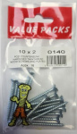 (image for) FAST PAK VALUE PACKS HARDENED TWINTHREAD WOOD SCREWS ZINC PLATED - 10X2 - 18S