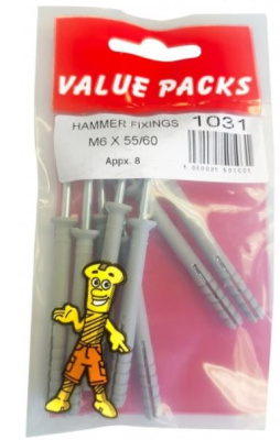 (image for) FAST PAK VALUE PACK HAMMER FIXINGS - M6X55/60 - 6S