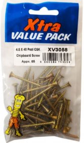 (image for) FAST PAK XTRA VALUE PACKS CHIPBOARD SCREW - 4.0X40 POZI CSK - 65S