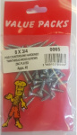 (image for) FAST PAK VALUE PACKS HARDENED TWINTHREAD WOOD SCREWS ZINC PLATED - 8X3/4 - 45S