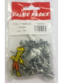 (image for) FAST PAK VALUE PACKS FELT NAILS - 13MM - 100G