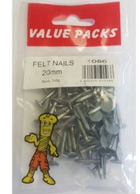 (image for) FAST PAK VALUE PACKS FELT NAILS - 20MM - 100G