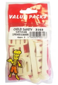 (image for) FAST PAK VALUE PACKS CHILD SAFETY CATCHES FOR CUPBOARD & DRAWERS - 3S