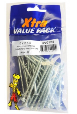 (image for) FAST PAK XTRA VALUE PACK TWINTHREAD WOODSCREWS - 8X2&1/2 - 46S