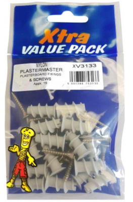 (image for) FAST PAK VALUE EXTRA NYLON PLASTERMASTER PLASTERBOARD FIXINGS & SCREWS - 15S