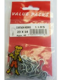 (image for) FAST PAK VALUE PACKS CURTAIN HOOKS - 23X14 - 40S
