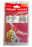 (image for) FAST PAK VALUE PACKS CUP HOOKS WHITE P.V.C - 1-1/4INCH 6S