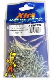 (image for) FAST PAK XTRA VALUE PACKS TWINTHREAD WOOOD SCREWS - 6X3/4 - 130S