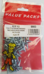 (image for) FAST PAK VALUE PACKS TWINTHREAD WOOD SCREWS ZINC PLATED - 6X.5INCH - 80S