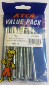 (image for) FAST PAK XTRA VALUE PACKS TWINTHREAD WOOD SCREWS - 12X4 - 16S