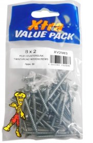 (image for) FAST PAK XTRA VALUE PACKS TWINTHREAD WOOD SCREWS - 8X2 - 50S