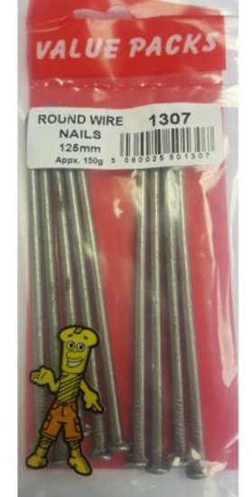 (image for) FAST PAK VALUE PACKS ROUND WIRE NAILS - 125MM - 150G