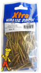 (image for) FAST PAK XTRA VALUE PACK SHARDENED CHIPBOARD WOOD SCREWS YELLOW ZINC PLATED - 4.0X45 - 60S