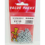 (image for) FAST PAK VALUE PACKS SELF TAPPING SCREWS CROSS RECESS PAN HEAD - 6X0.5INCH - 50S