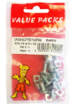 (image for) FAST PAK VALUE PACKS CROSS SLOTTED ROOFING BOLTS & NUTS - M6X12 - 8S