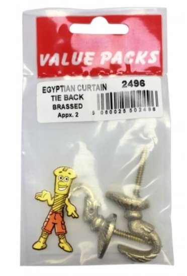 (image for) FAST PAK VALUE PACKS EGYPTAIN CURTAIN TIE BACK BRASSED - 2S